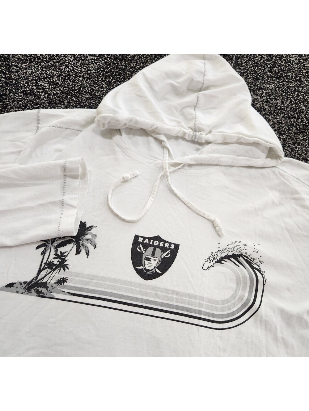 Tommy Bahama Raiders Mens Pullover Hoodie White Palm Tree Cotton Long Sleeve 3XL